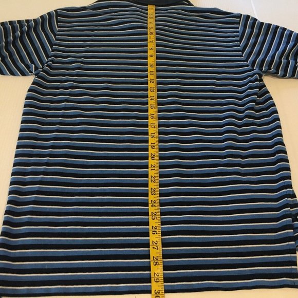 T HARRIS LONDON SHIRT MENS LARGE STRIPED BLUE GOLF POLO GENTLEMANS FIT - Picture 11 of 12